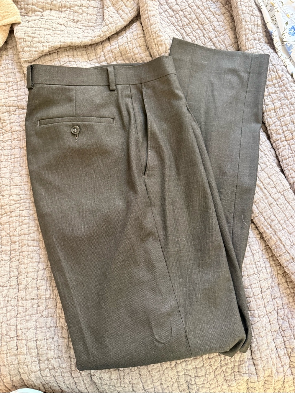 Men's Apt 9 Charcoal Flat Front Dress Pants 33x32